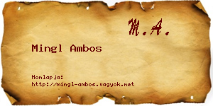 Mingl Ambos névjegykártya